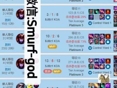 欧服LOL白金陪练9输1